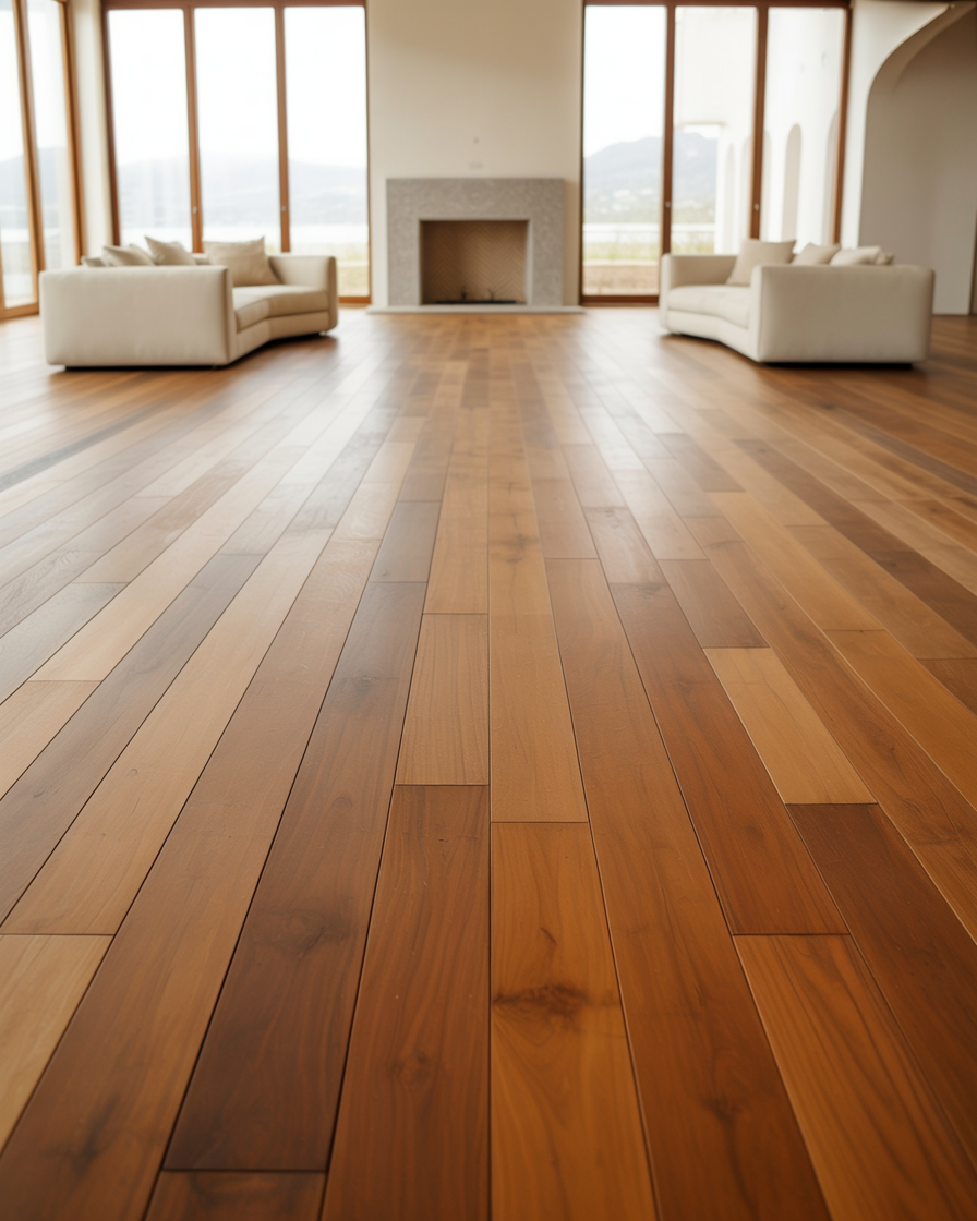 Ponçage et vitrification d’un parquet chêne clair à Deauville – Maxard Parquet