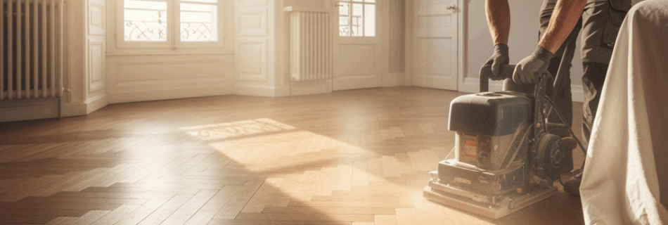 Ponçage parquet Deauville pour redonner éclat et douceur à vos sols. Travail soigné, conseil pro et intervention dans les communes voisines de la côte.