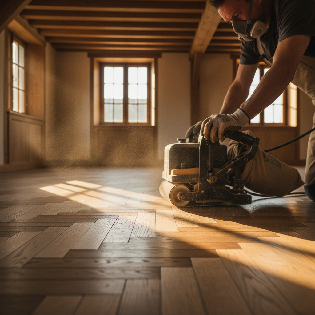 Ponçage de parquet à Honfleur. Travail soigné, mise en valeur du bois, réparations précises et intervention dans les communes voisines. Devis clair et sans engagement.