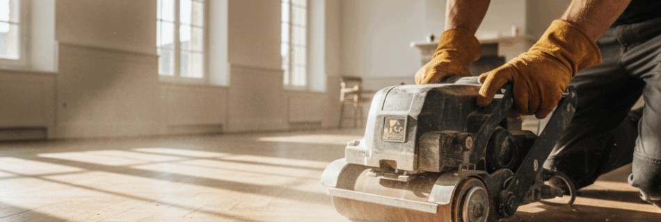 Ponçage parquet Lisieux : travail soigné, retrait des anciennes finitions et surface plus lumineuse. Intervention professionnelle dans les communes voisines.