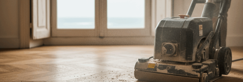 Ponçage de parquet à Ouistreham. Travail soigné, mise en valeur du bois, protection durable et intervention dans les communes voisines. Devis clair et sans engagement.