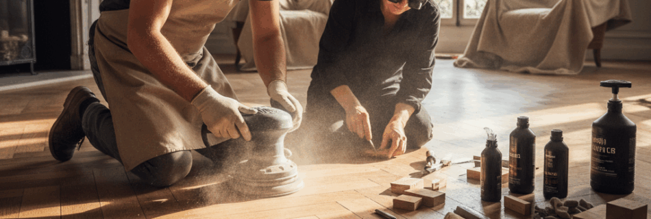 Rénovation parquet haut de gamme Deauville : travail soigné, finitions élégantes et mise en valeur du bois noble. Intervention professionnelle sur la côte fleurie.