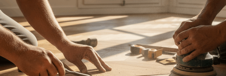 Réparation parquet Ouistreham : stabilisation, remise à niveau et corrections durables pour un sol sain. Intervention professionnelle sur les communes côtières.