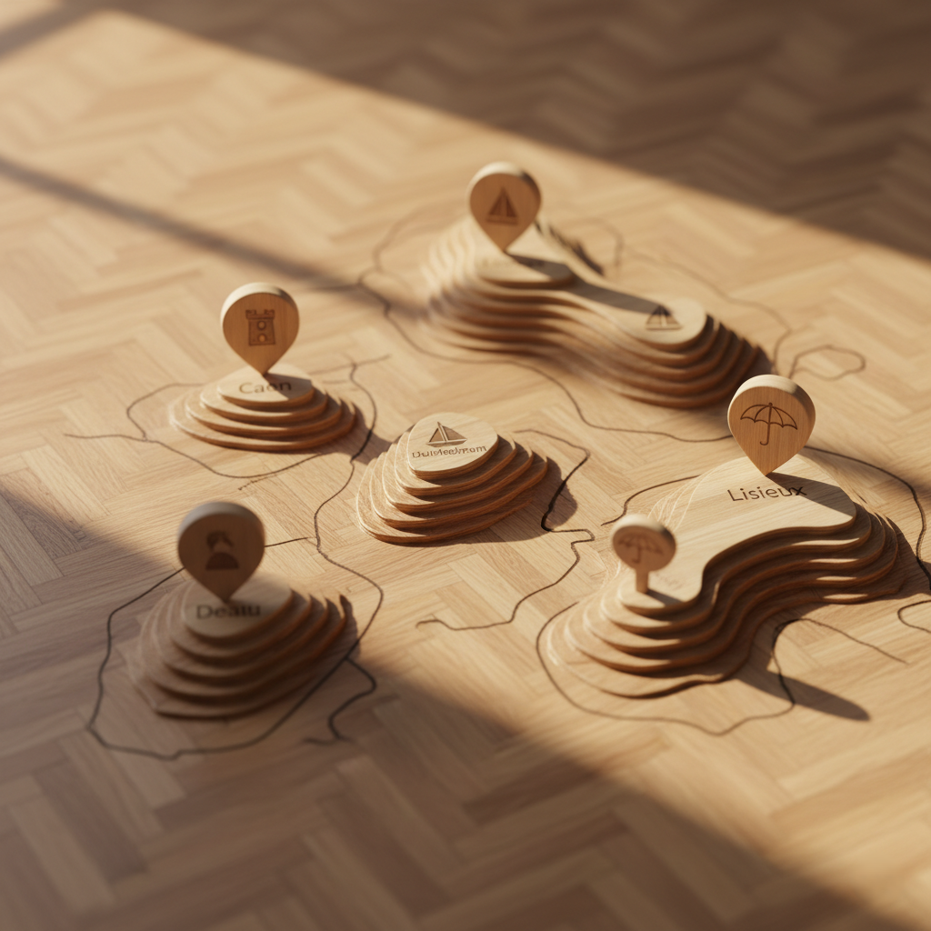 Intervention parquet en Normandie : Caen, Honfleur, Ouistreham, Deauville, Lisieux et communes voisines. Ponçage, rénovation, pose et finitions sur devis.